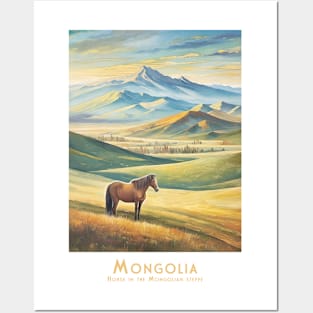 Majestic Mongolian Steed at the Steppe Posters and Art